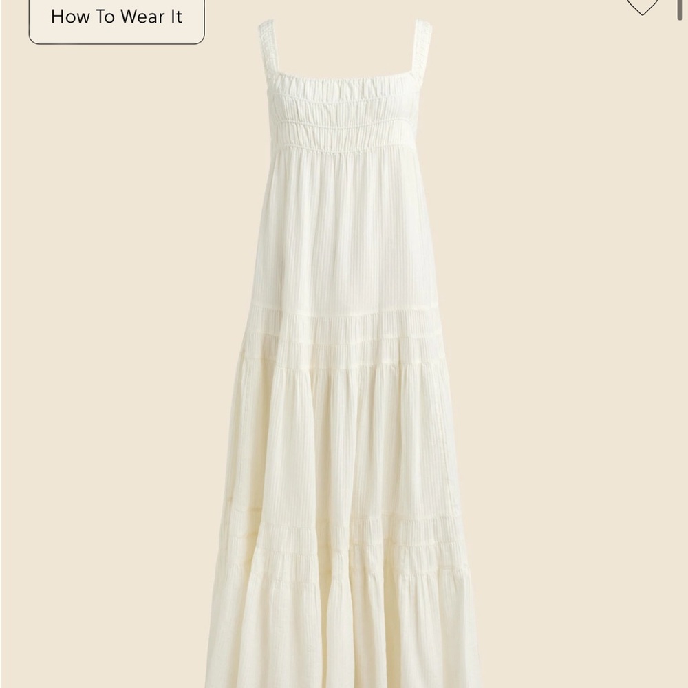 J. Crew Airy gauze tiered maxi dress in ivory